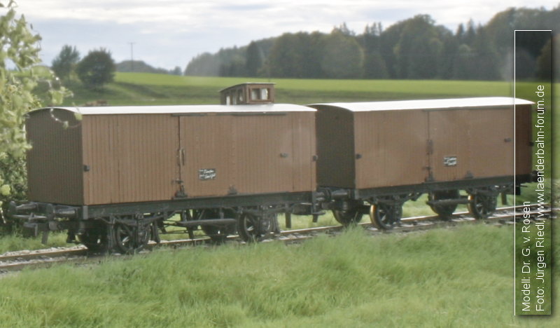 Bild gedeckte Güterwagen (1866), mit und ohne Bremsen