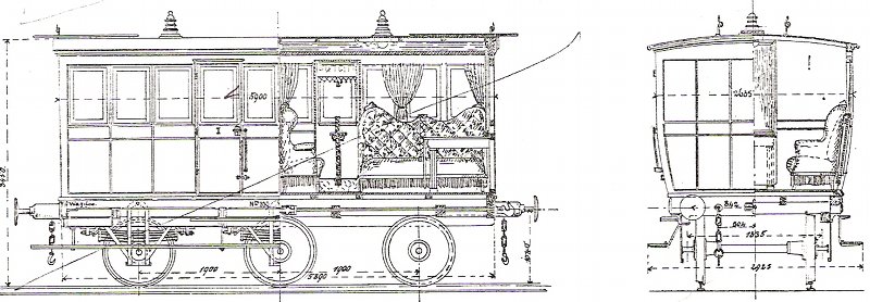 Bild ehemaliger Begleiterwagen 339, Bauzustand 1883 (VAN)
