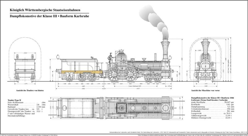 Bild KWStb Dampflokomotive der Klasse III / Karlsruhe