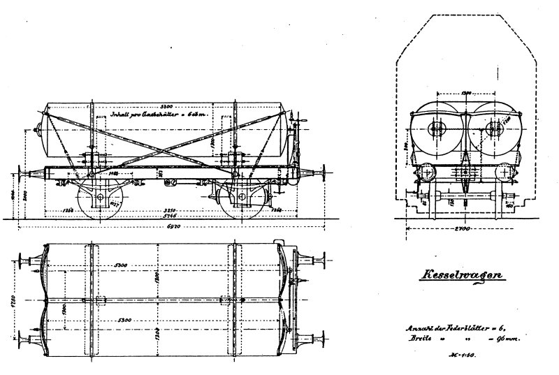 Bild Abb. 1. Gaswagen, Quelle: Wagenstandsverzeichnis 31. März 1897